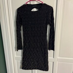 Zara Black and Gold Mini Dress